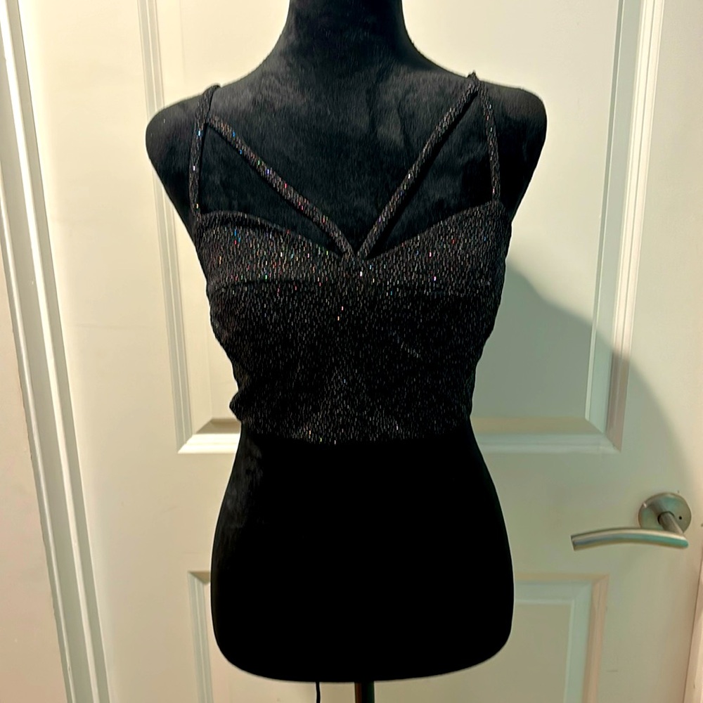 NWT Wild Fable sparkling strappy ebony embellished corset tank - S